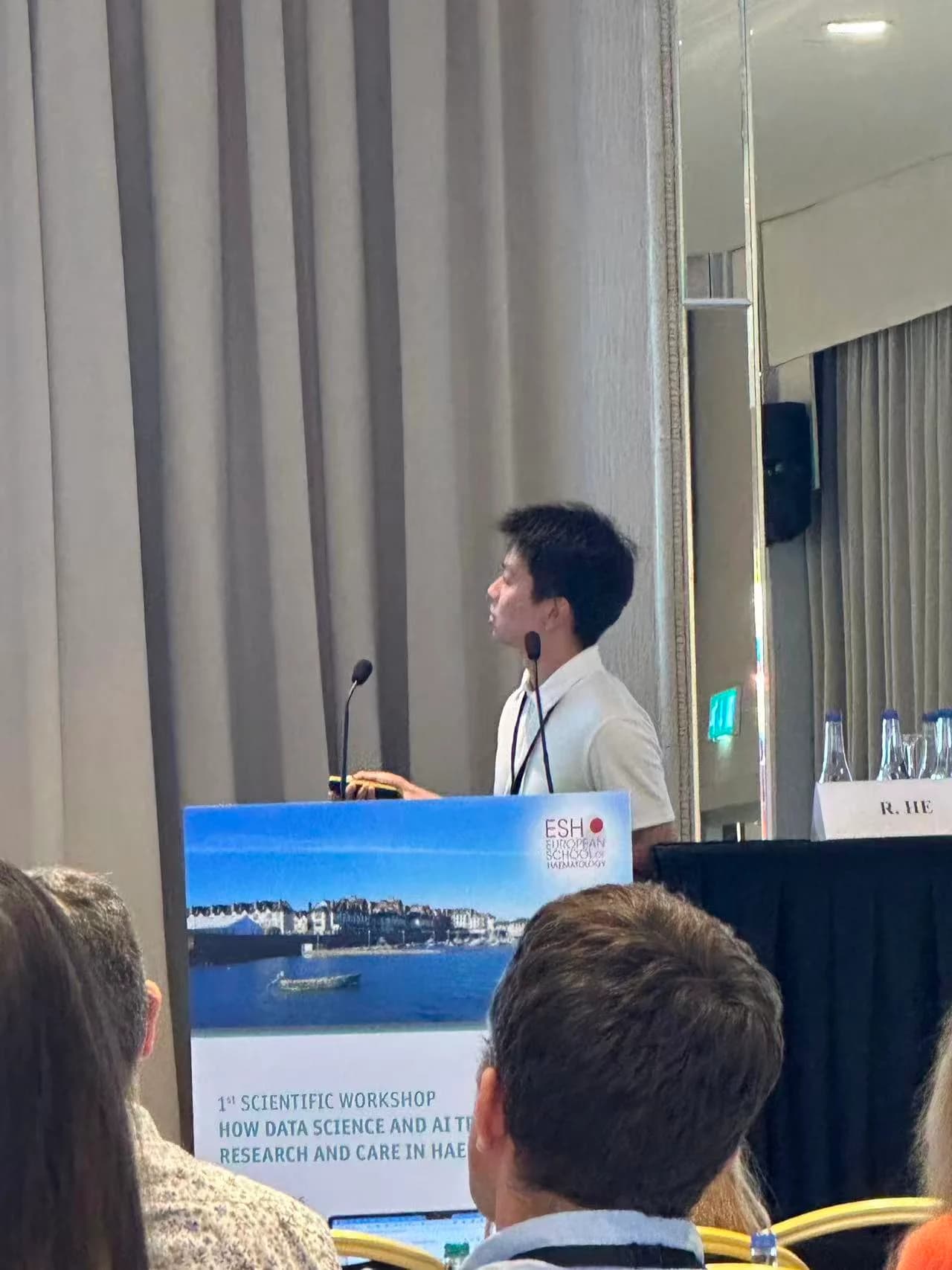 Runhai He presenting at the ESH workshop in Malahide